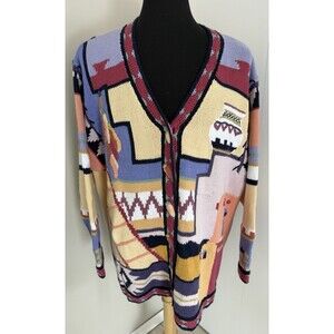 Storybook Knits Southwestern Cardigan Sweater Size 3X Pottery Aztec